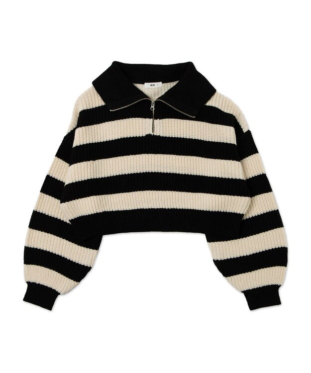 WEGO ハーフジップニットプルオーバー 柄1