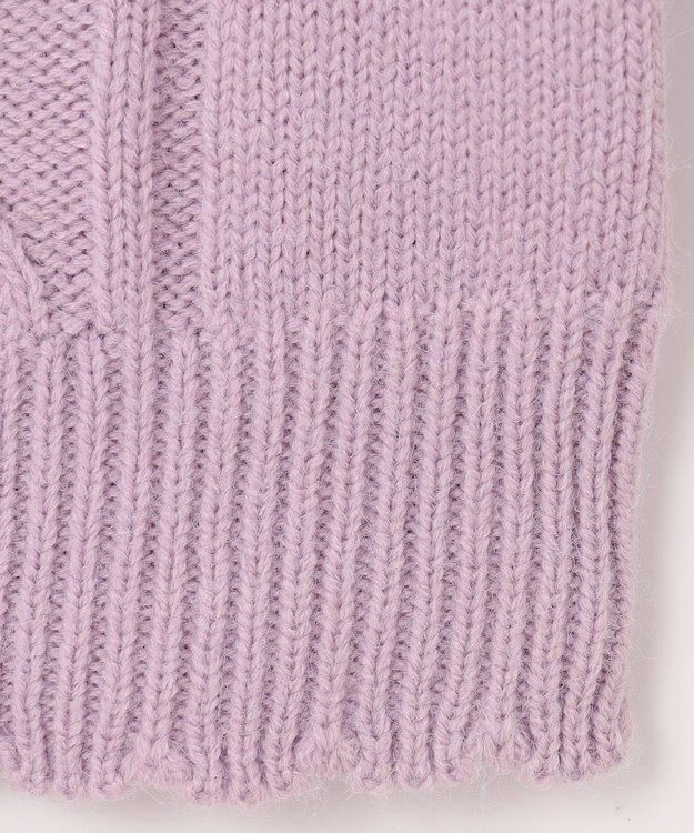 ANY KIDS リボン ケーブル ニット ラベンダー