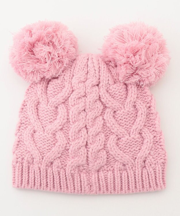 ANY KIDS ぽんぽんつきニット帽 ピンク