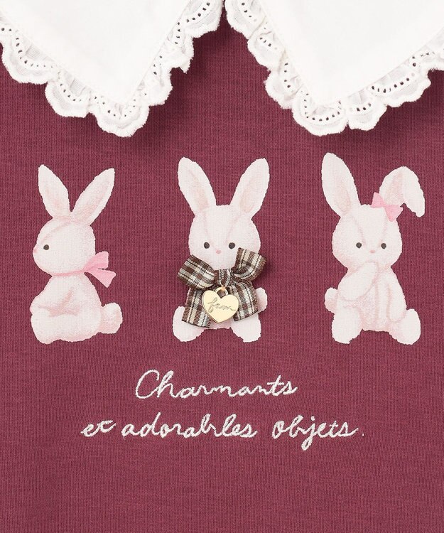 ANY KIDS 襟付き ワンピース ボルドー