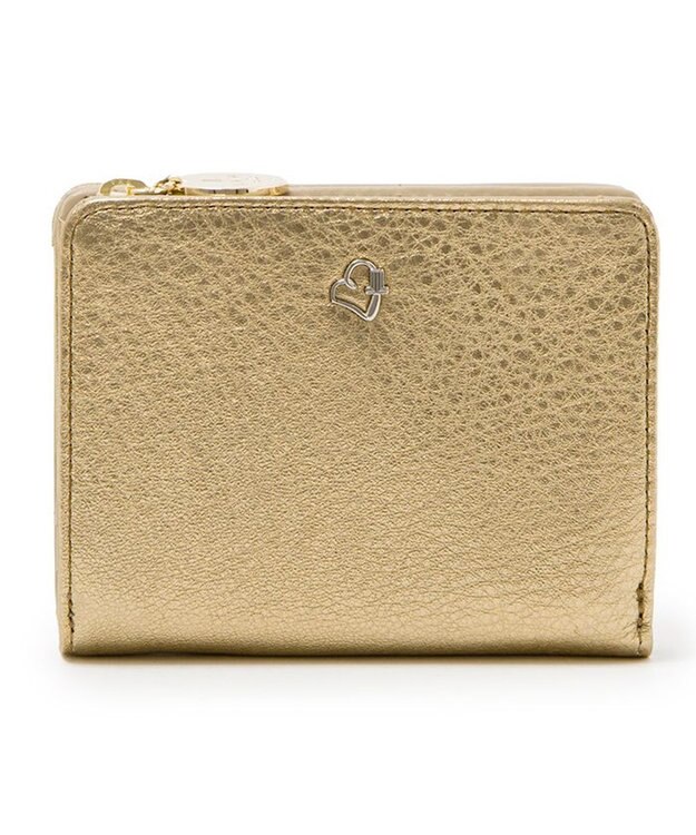 LANVIN en Bleu ペティアン Lファスナー二つ折り財布 ゴールド