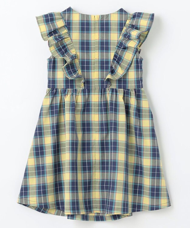 組曲 KIDS 【110-140㎝】チェックフリル ワンピース イエロー系5