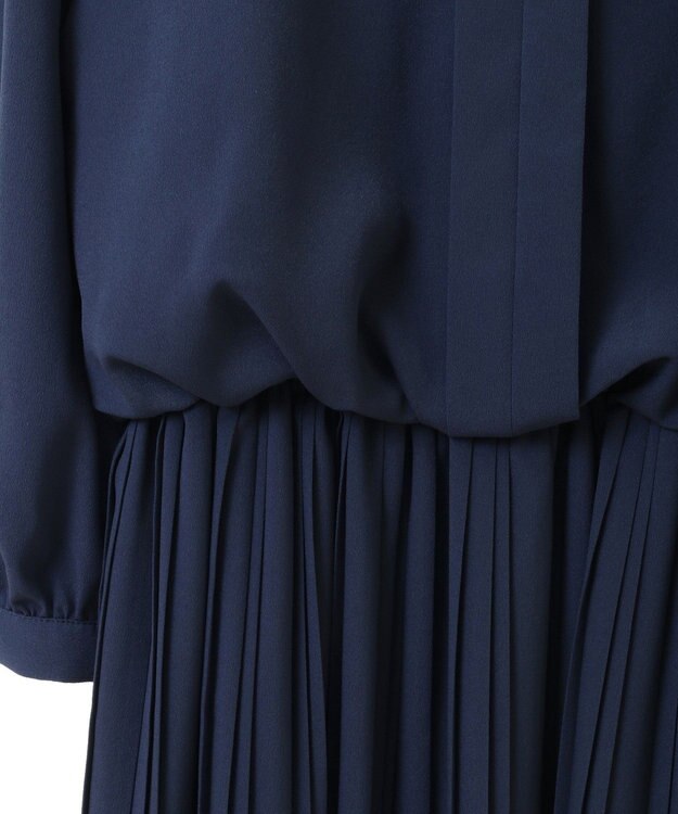 YECCA VECCA ジョーゼットプリーツワンピース Blue