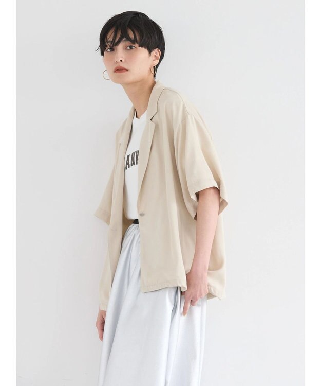 AMERICAN HOLIC ドロスト開襟ニュアンスジャケット Light Beige