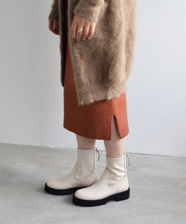 Bridget Birkin 【PARADIS COULEUR】EVAソールバックジップストレッチブーツ アイボリー