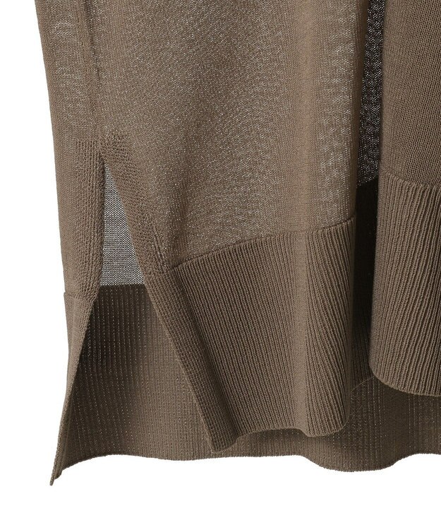 YECCA VECCA シアーニットロング丈カーディガン Dark Beige