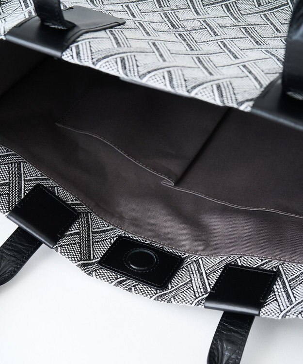 MIYABIYA  LAQUOH クロス柄ジャガードトートバッグ L ブラック