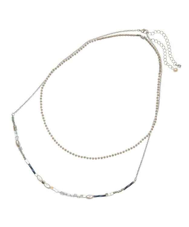 Green Parks ｅｖｅｒｙ　ｗａｌｋ．２点セットビーズＭＩＸネックレス Silver
