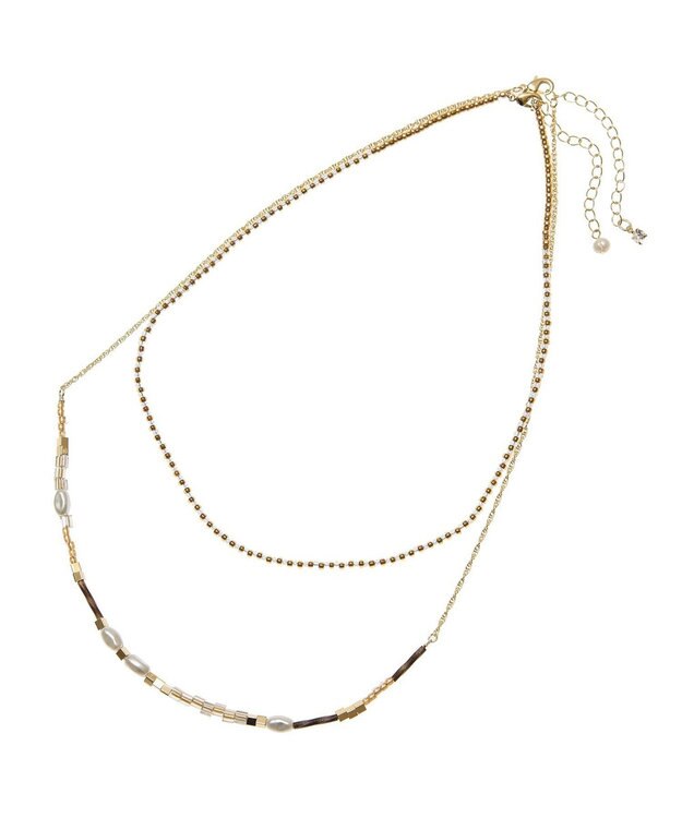 Green Parks ｅｖｅｒｙ　ｗａｌｋ．２点セットビーズＭＩＸネックレス Gold