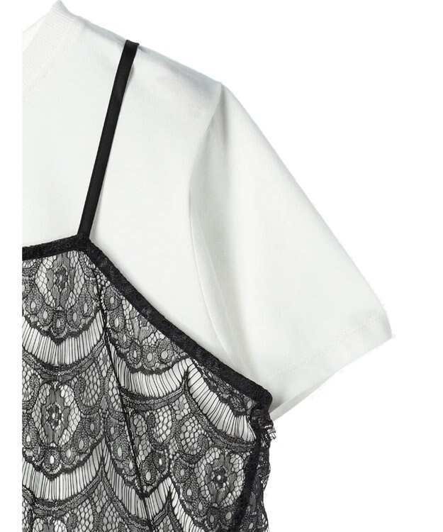 earth music&ecology ＳＥＴ２点レースキャミソール＋ＴＥＥ Black