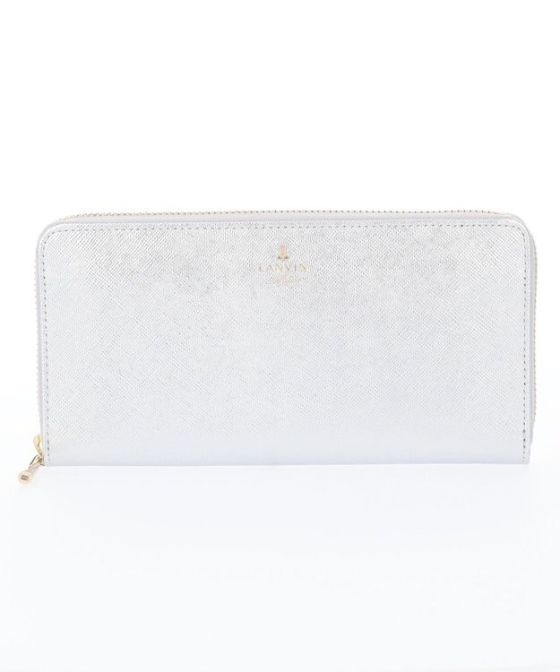 LANVIN en Bleu リュクサンブールブリエ ラウンド長財布 シルバー