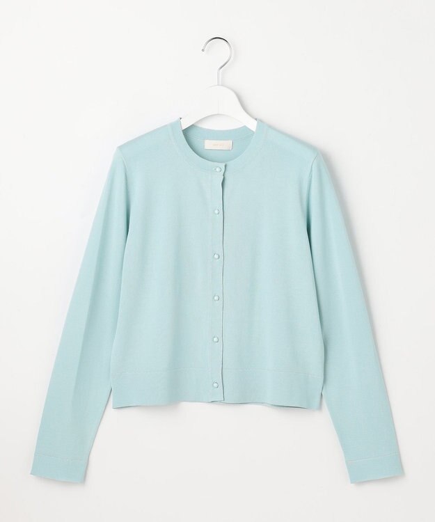 ANY SIS L 【好印象ブライトニット】ラメライン カーディガン アイスブルー