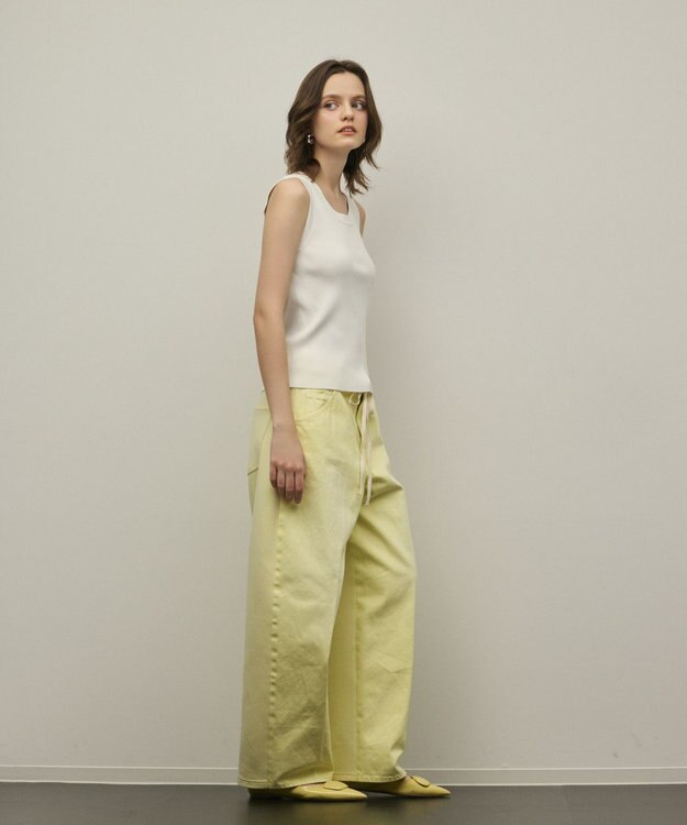 GRACE CONTINENTAL コンビドロストデニムパンツ イエロー