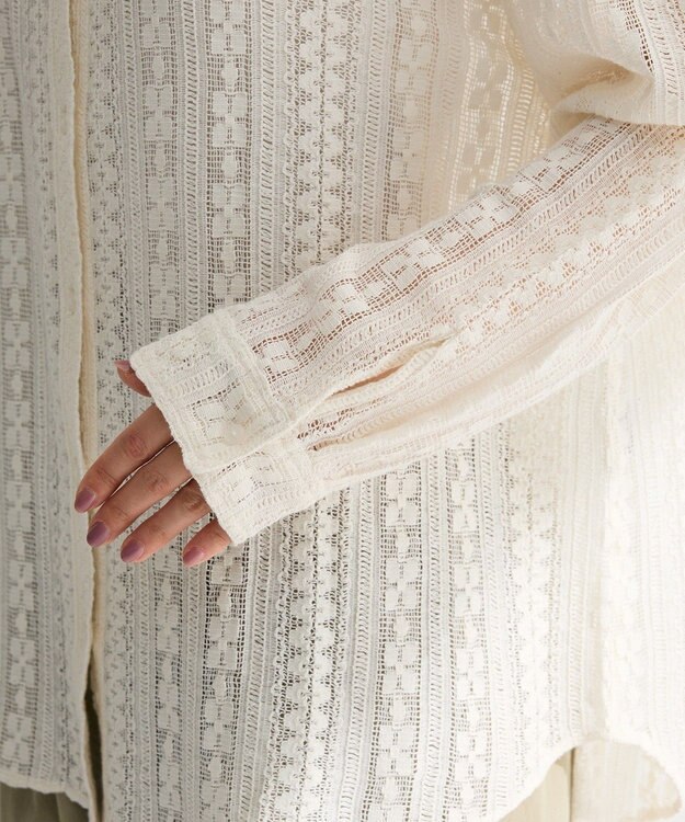 Green Parks 長袖レースシャツ Off White