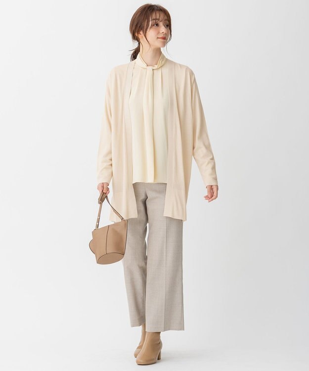 自由区 【セットアップ可】ライトウールトロピカル ストレートパンツ ベージュ系