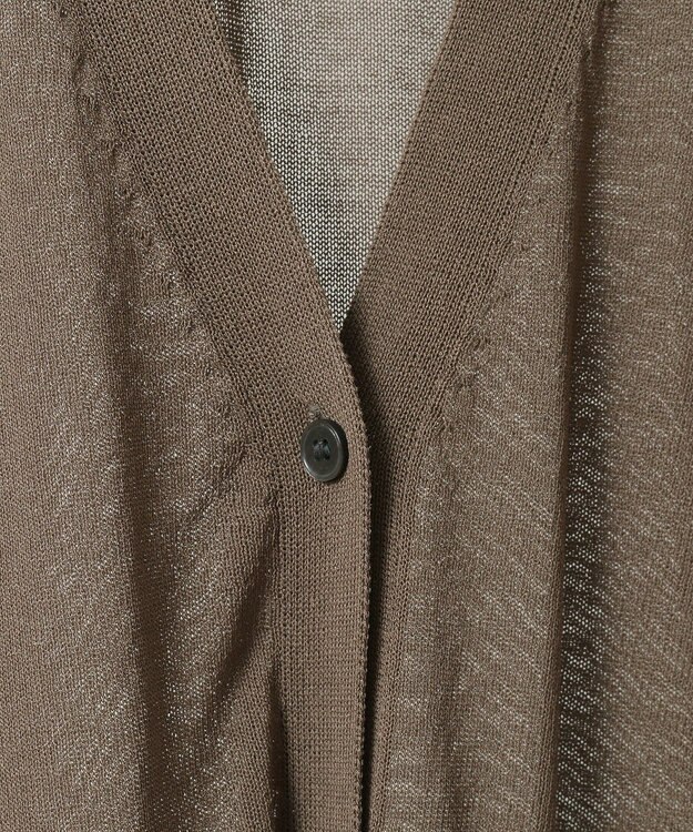 YECCA VECCA シアーニットロング丈カーディガン Dark Beige