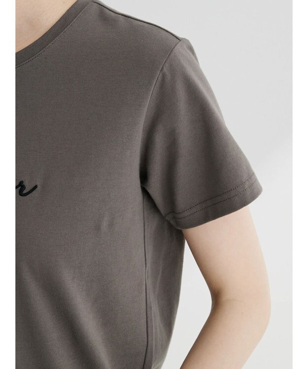 Green Parks ・Ｐｅｔｉｔ　Ｆｌｅｕｒ　ロゴ刺繍Ｔシャツ Charcoal Gray