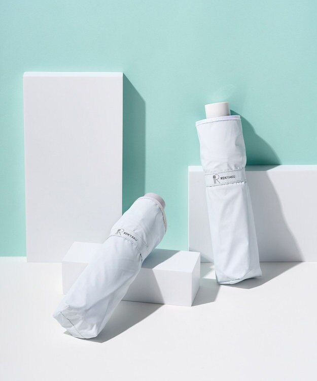 MOONBAT 【世界初の放射冷却素材】REIKYAKUパラソル ラディクール 折りたたみ傘 60㎝ 晴雨兼用 日傘 遮光100％ UV100％ 遮熱 ライトグレー