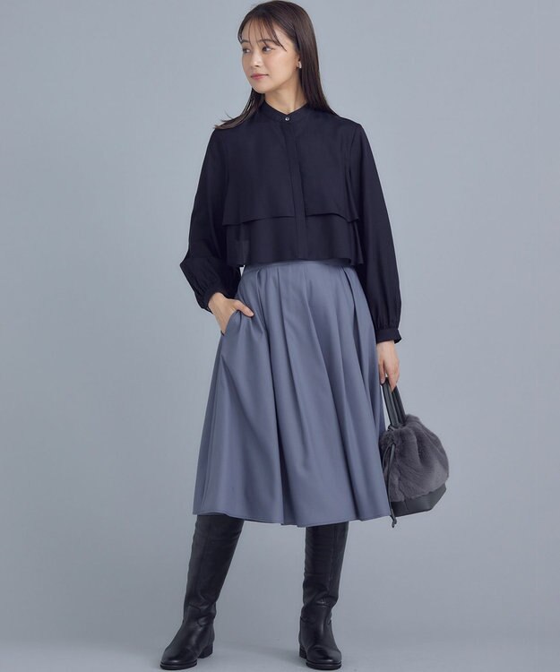 組曲 【WEB限定色あり】フルコーデフリルシャツ ネイビー系