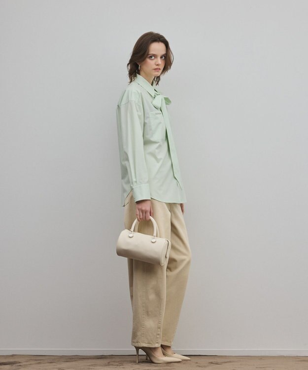 GRACE CONTINENTAL サイド切替バレルパンツ ベージュ