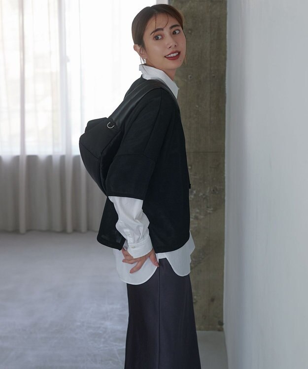 ICB L 【洗える】 エアーダンボール プルオーバー ブラックメッシュ系