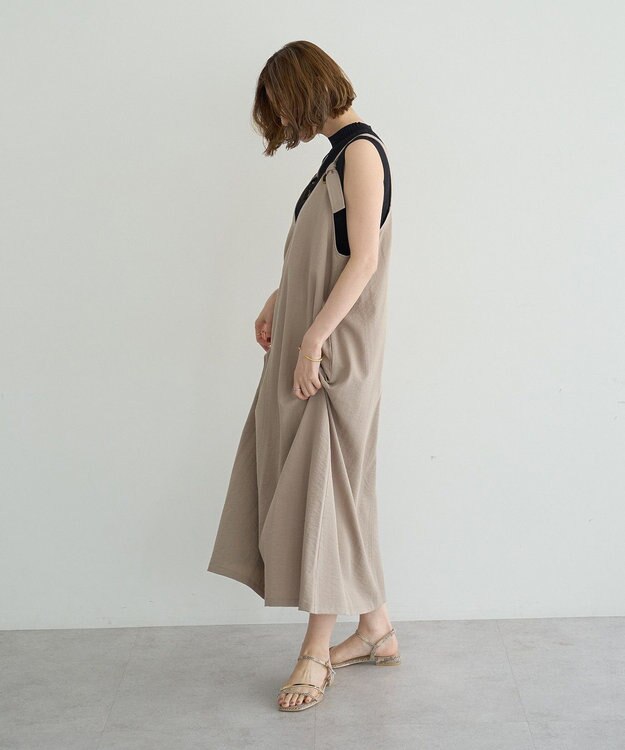 YECCA VECCA ベルトストラップサロペット Beige