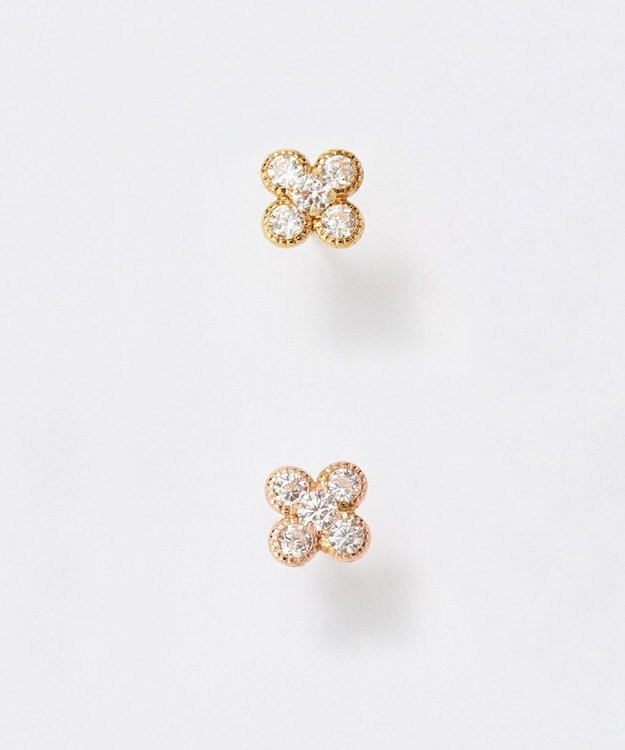 Phoebe 【K10】フラワービジューピアス(片耳)/お花/BOXつき　ゴールド ゴールド