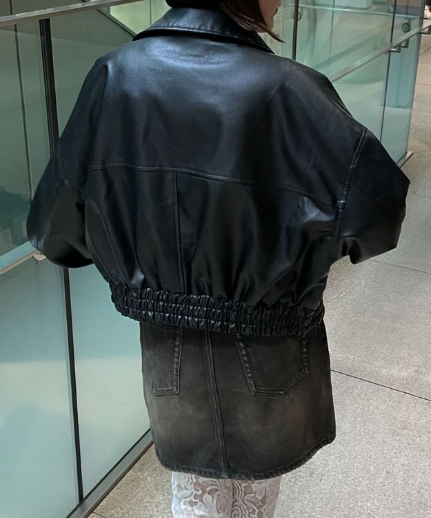 WEGO PUショートブルゾン ブラック