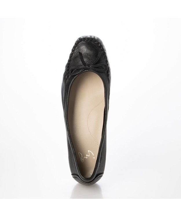 ing <ing>リボンモカシンシューズ ブラック