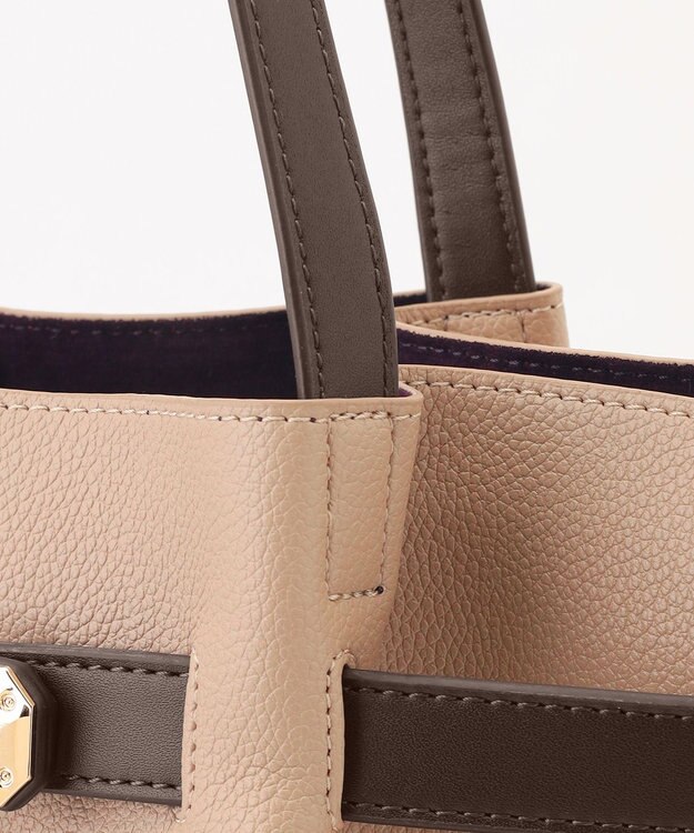 LA BAGAGERIE コンビカラーA4トートバッグ グレージュ