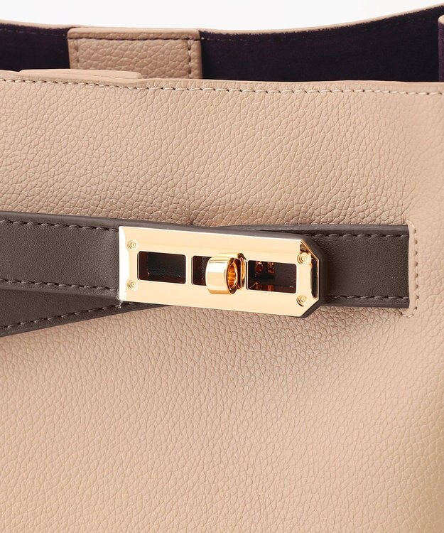 LA BAGAGERIE コンビカラーA4トートバッグ グレージュ