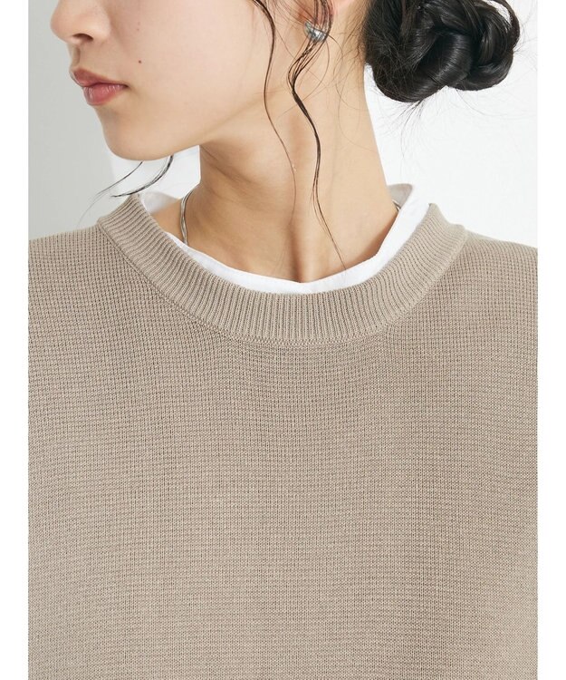 CRAFT STANDARD BOUTIQUE 【洗える】ニットベスト+シャツワンピースSET-B Gray Beige