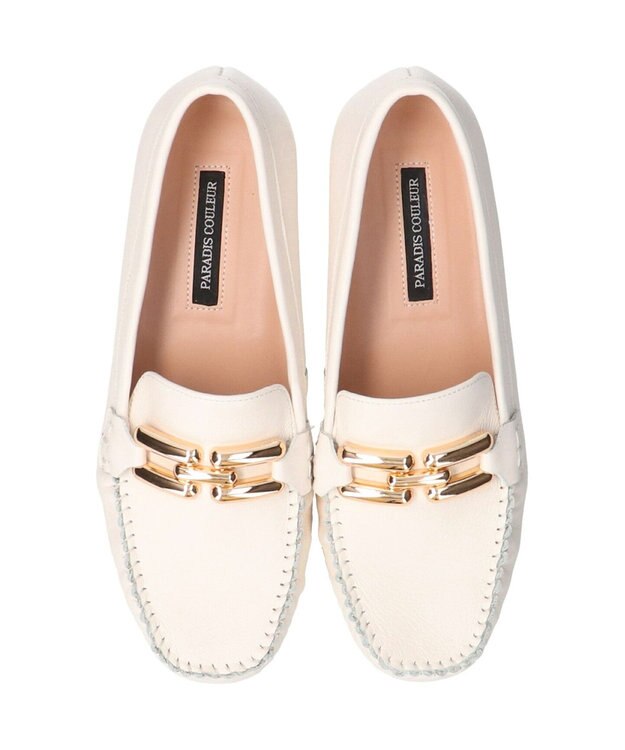 Bridget Birkin 【PARADIS COULEUR】メタルビットレザーモカシン オフホワイト