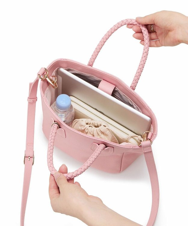 TOPKAPI 【ドラマ着用】【TREASURE TOPKAPI】シュリンクレザー メッシュハンドル ショルダー付き ミニ トート バッグ ピンク