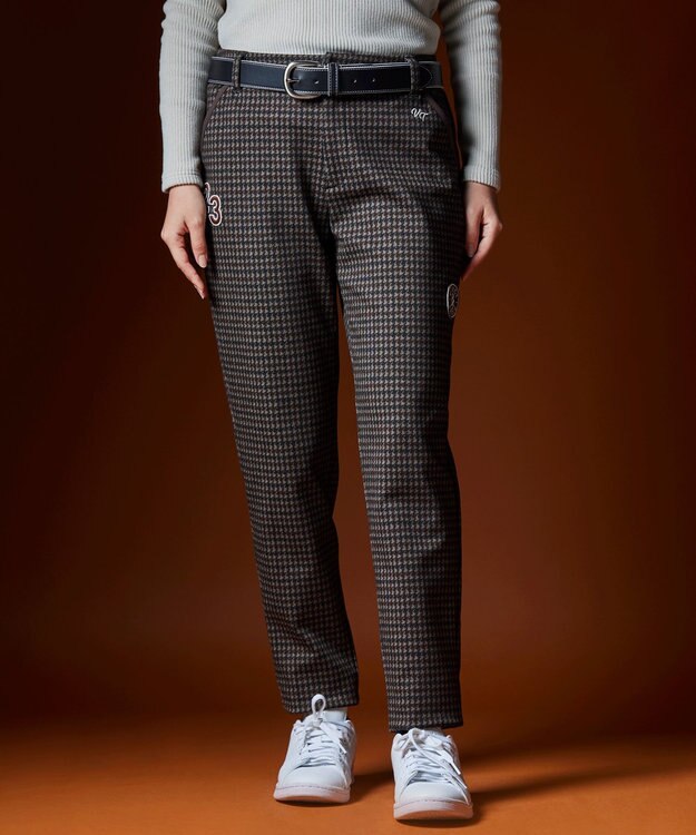 23区GOLF 【WOMEN】ガンクラブチェックテーパードパンツ ダークブラウン系3