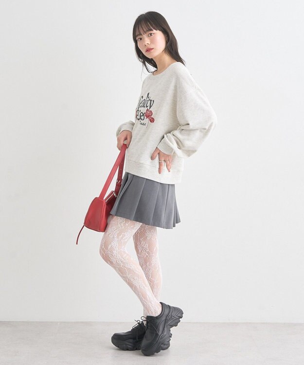 earth music&ecology ローズ×ロゴグラフィックスウェット Oatmeal