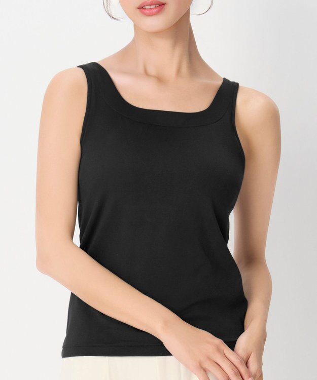 WACOAL 【血行促進】 カップ付きインナー 【&SUPPORT】 ブラトップ 上向きのバストライン ラクなのにズレにくい タンクトップ レディース CKB700 /ワコール ブラック