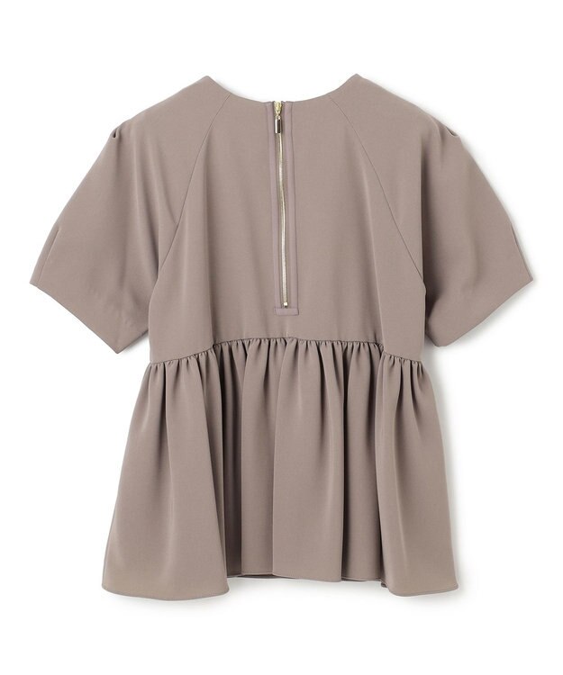 BEIGE， 【洗える】ACHILLEA / ペプラムバックファスナーブラウス Mocha