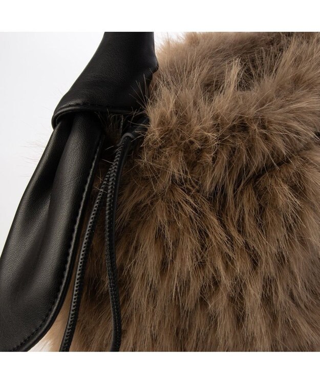 UNBILLION カシュカシュ cachecache / リボンハンドルエコファードロストトート ブラウン