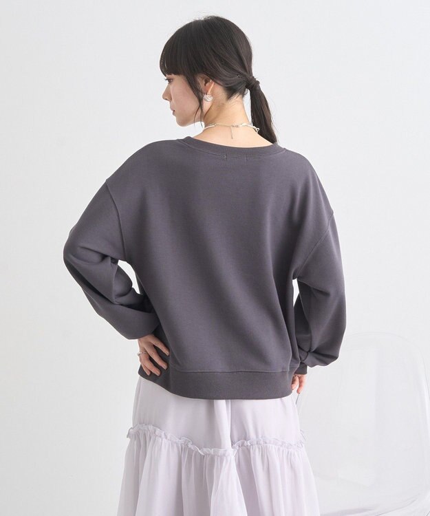 earth music&ecology ローズ×ロゴグラフィックスウェット Charcoal Gray