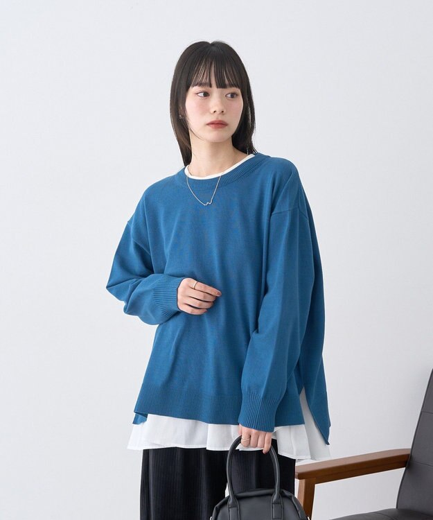 earth music&ecology 【吸湿発熱】あったかフェミニンインナー（シャツヘム） Off White