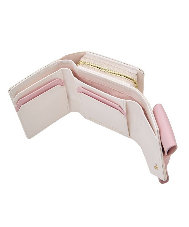 Maison de FLEUR バイカラーベルトリボンミニウォレット Light Pink