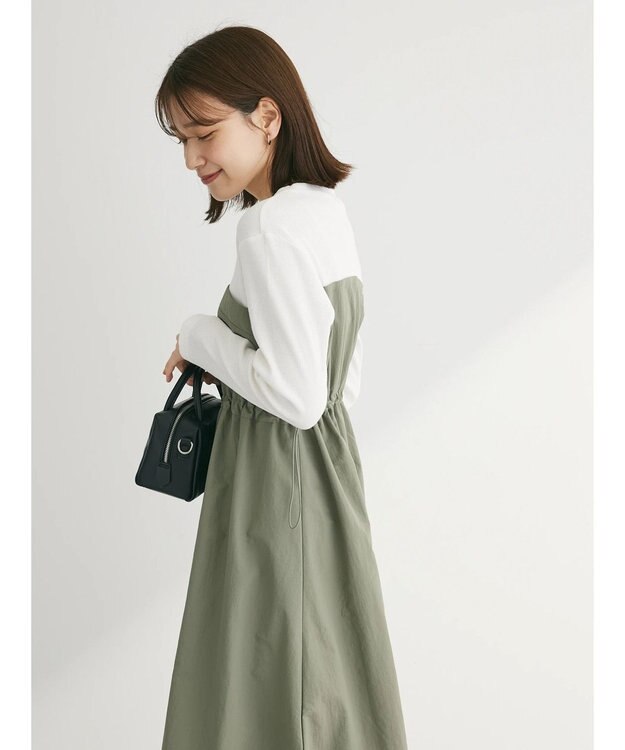 Green Parks ドロストドッキングワンピース Khaki