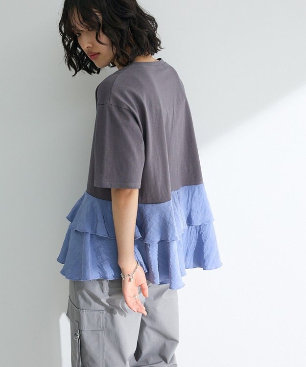 Green Parks サテンティアードドッキングプルオーバー Charcoal Gray