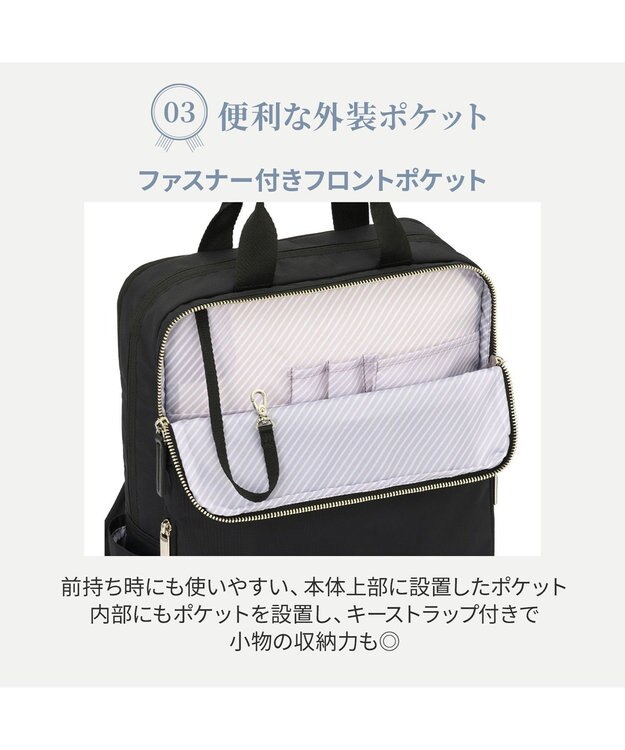 ACE BAGS & LUGGAGE 【洗える背面パッド付】 ace. フィッテムライト リュックサック A4/14インチ収納 20392 エース ブラック