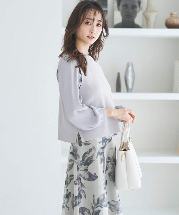 ANY SIS 【前後着用可】2WAYニット ベスト ライトグレー