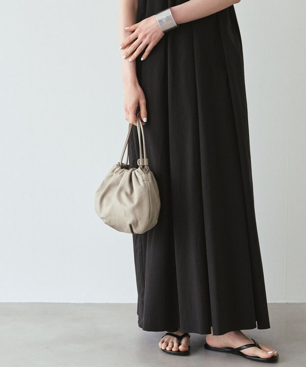 russet レザー巾着4WAYショルダーバッグ(CE-1454) GrayBeige