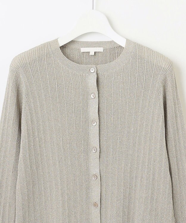 自由区 【カタログ掲載・アンサンブル対応・洗える】グリッターリブ カーディガン サンド