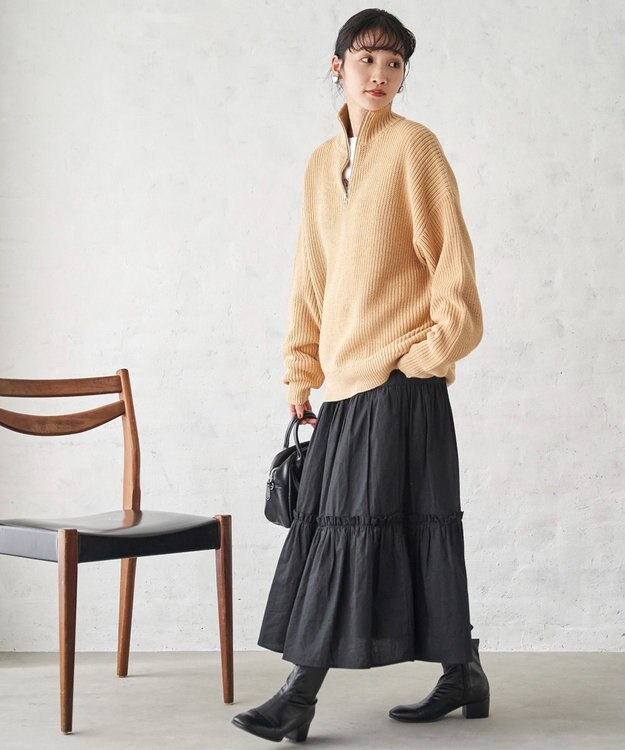 WEGO オーバーフィットハーフジッププルオーバー イエロー