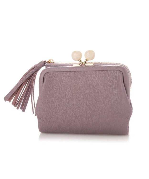 UNBILLION ペルケ perche / アクリル玉がま口2つ折り財布 ラベンダー